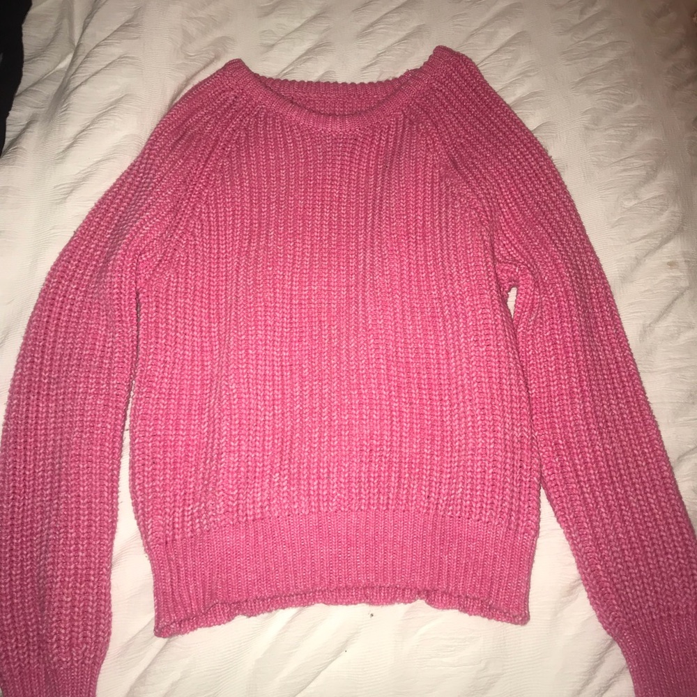 Hot pink knit sweater